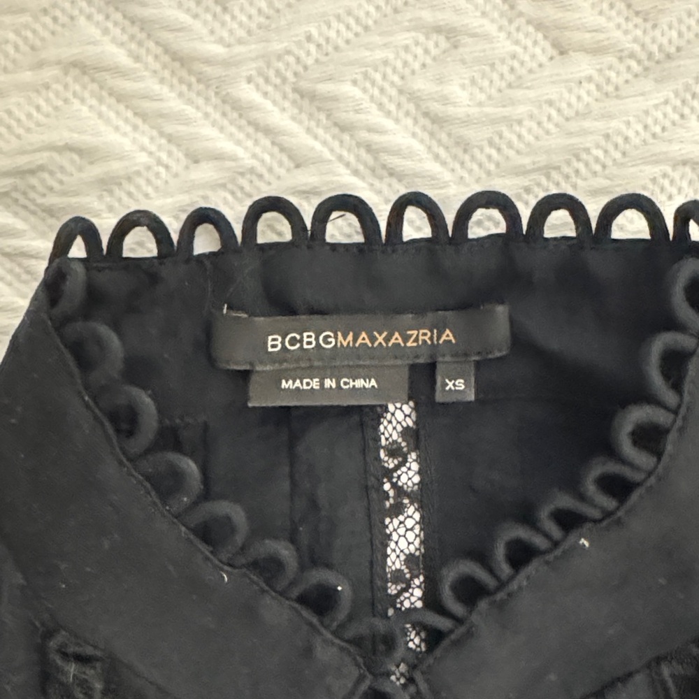 BCBGMaxAzria Black Ruffled Blouse - Picture 2 of 4